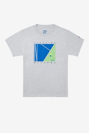 FILA Nyc Court Tee Shirts Grey,Mens Tennis | CA.CXNVME367